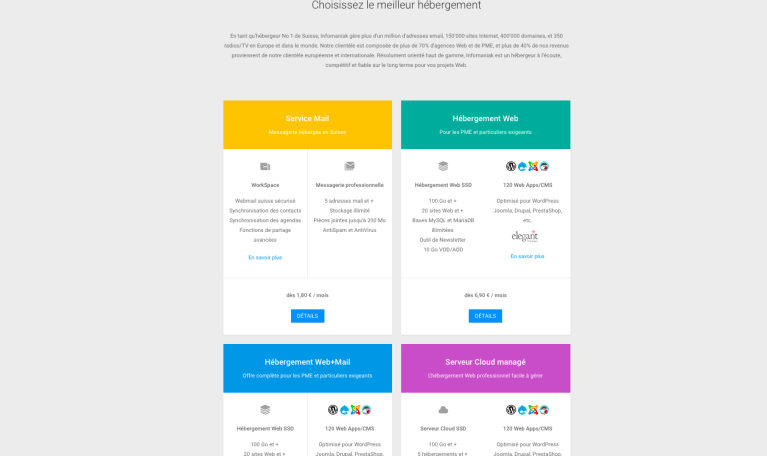 tarifs hébergement web infomaniak