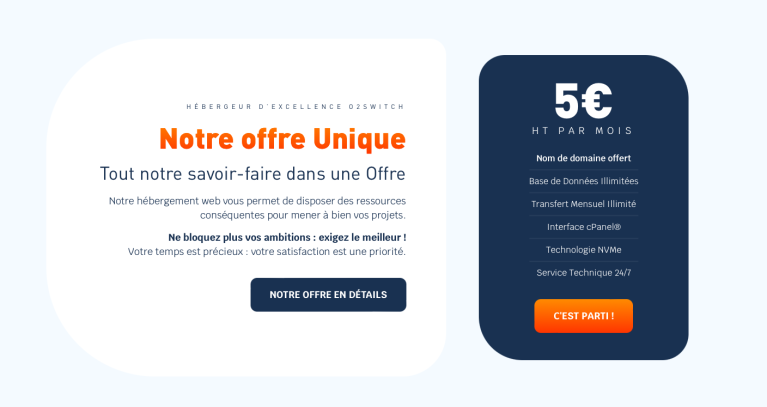 tarifs hébergeurs o2 switch